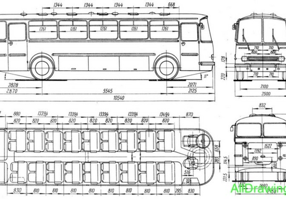 LAZ 699N (1969) truck drawings (figures)